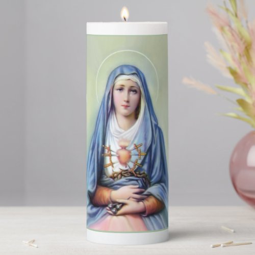 Our Lady of Sorrows Pillar Candle