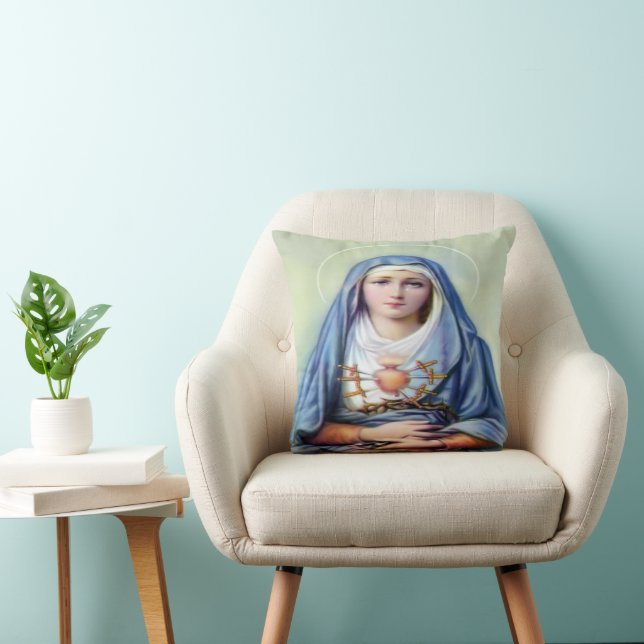 Our Lady of Sorrows Throw Pillow (Chair)