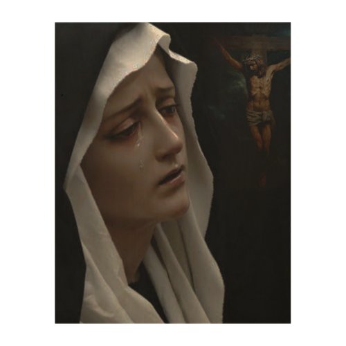 Our Lady of Sorrows Wood Devotional Image Wood Wall Art