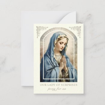 Our Lady Of Surprises Prayer Catholic Holy Card by ShowerOfRoses at Zazzle