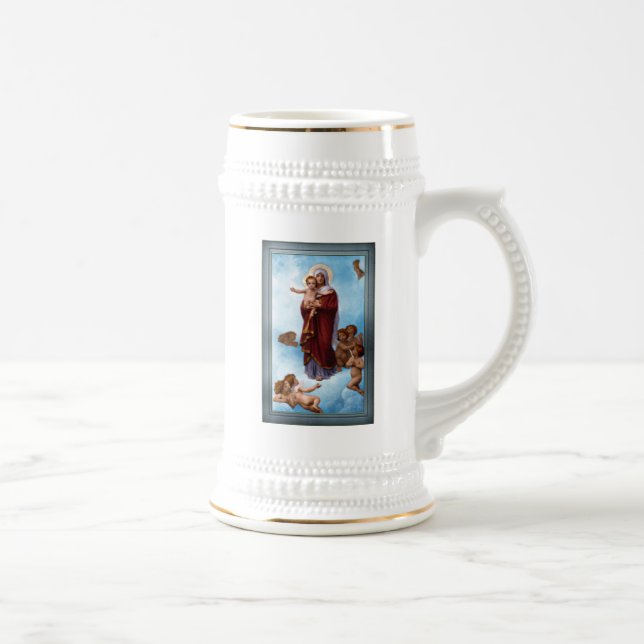Our Lady of the Angels by William Bouguereau Beer Stein (Right)