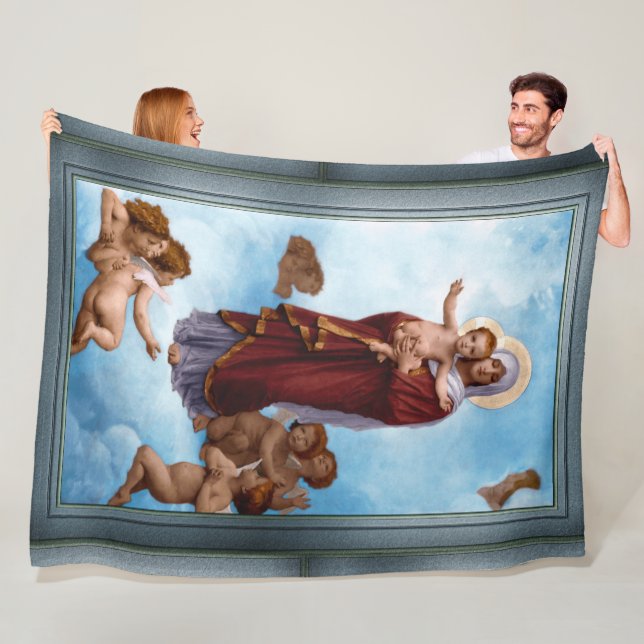 Our Lady of the Angels by William Bouguereau Fleece Blanket (In Situ)