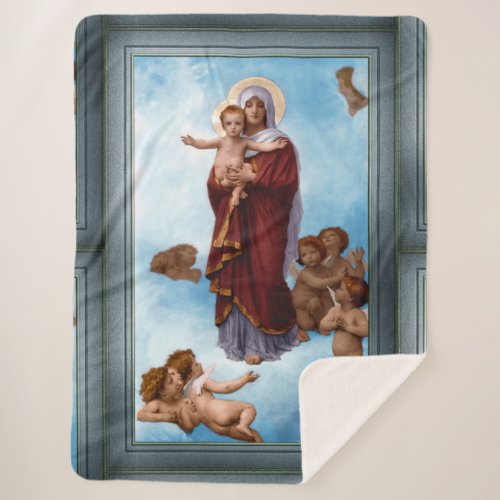Our Lady of the Angels by William Bouguereau Sherpa Blanket