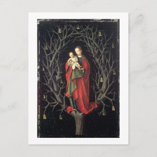 Our Lady of the Dry Tree c1450 oil on panel Postcard