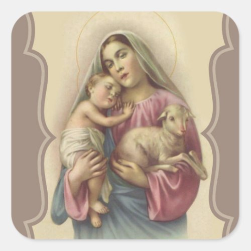 Our Lady of the Good Shepherd Baby Jesus Square Sticker