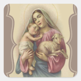 Our Lady of the Good Shepherd Baby Jesus Square Sticker