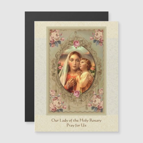 Our Lady of the Holy Rosary Jesus Pink Roses