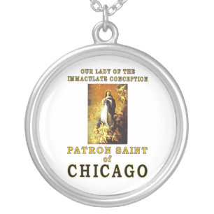 OUR LADY of the IMMACULATE CONCEPTION Silver Plated Necklace