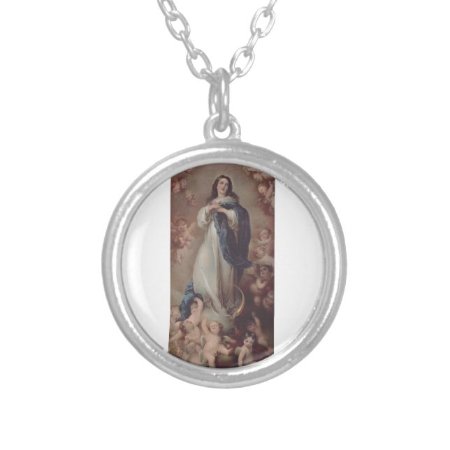 Our Lady of the Immaculate Conception Silver Plated Necklace (Front)