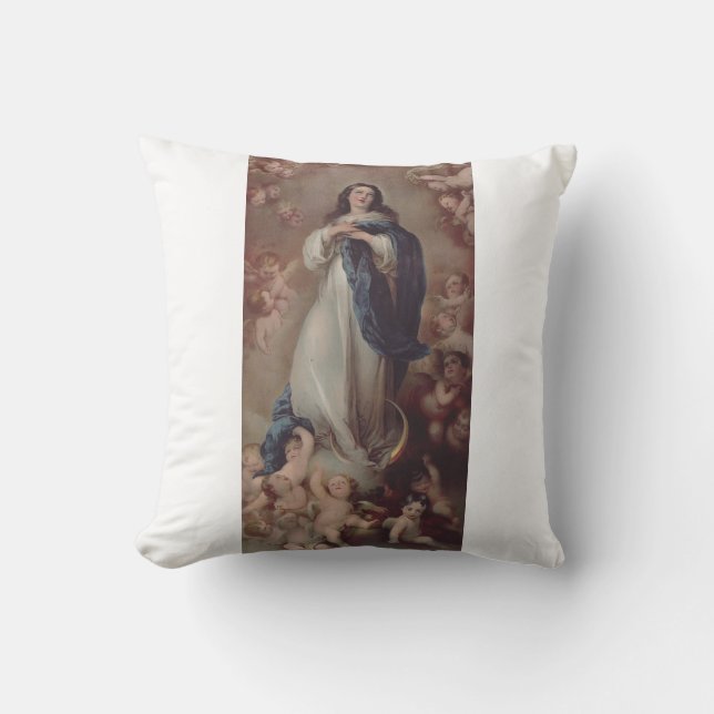 Our Lady of the Immaculate Conception Throw Pillow (Front)
