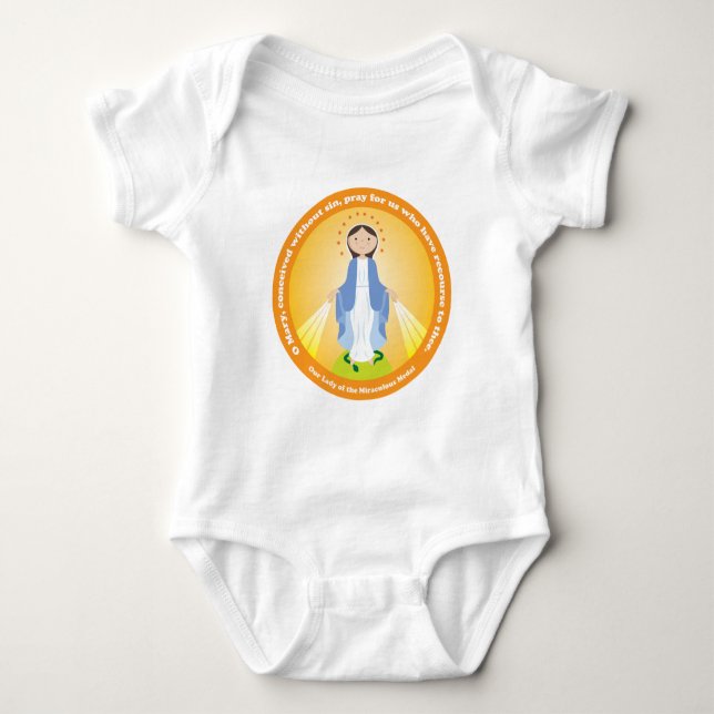 Our Lady of the Miraculous Medal Baby Bodysuit (Front)