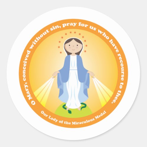 Our Lady of the Miraculous Medal Classic Round Sticker