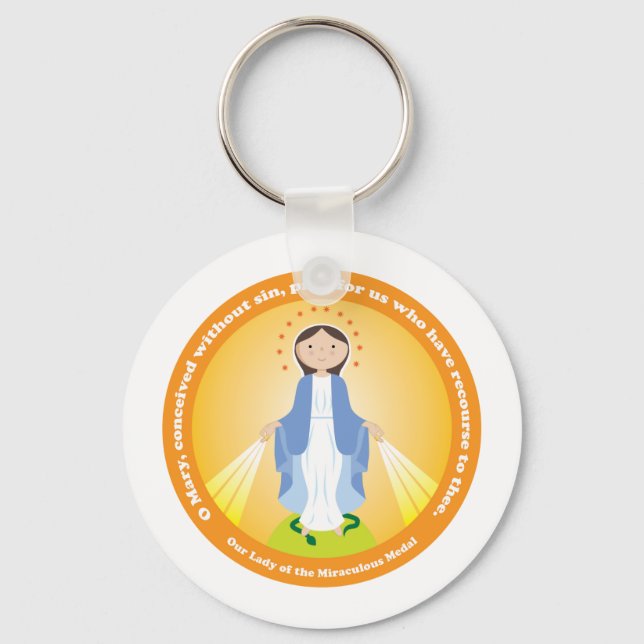 Our Lady of the Miraculous Medal Keychain (Front)
