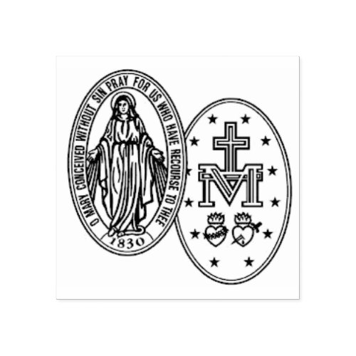our Lady of the Miraculous Medal Rubber Stamp