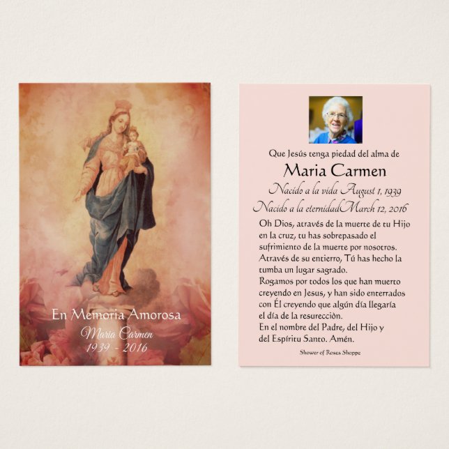 Our Lady of the Pillar Spanish Catholic Funeral (Front & Back)