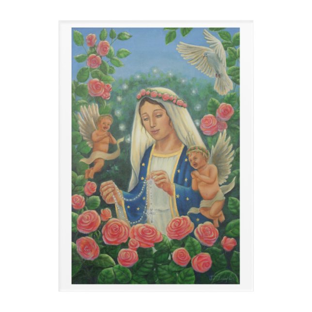 'Our Lady of the Rosary' by Jenny McLaughlin Acrylic Print (Front)
