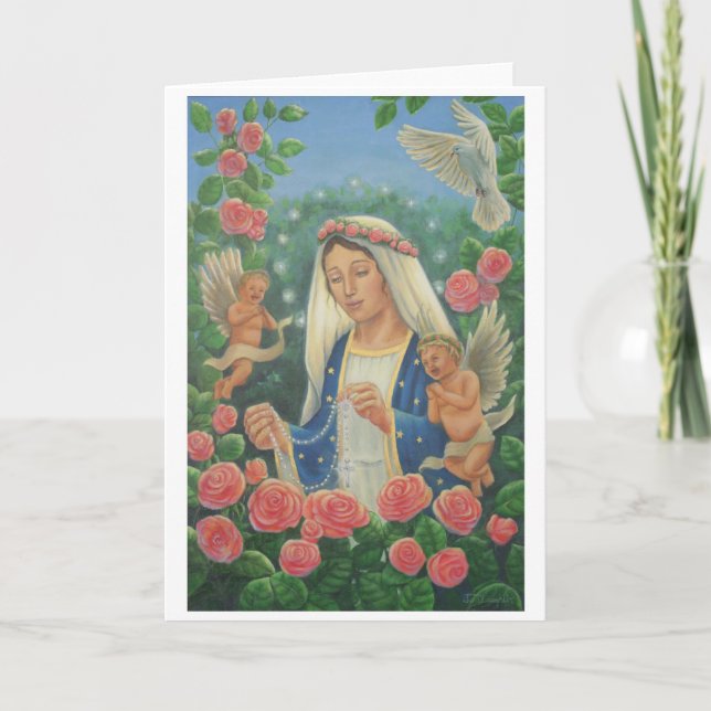 'Our Lady of the Rosary' by Jenny McLaughlin Card (Front)