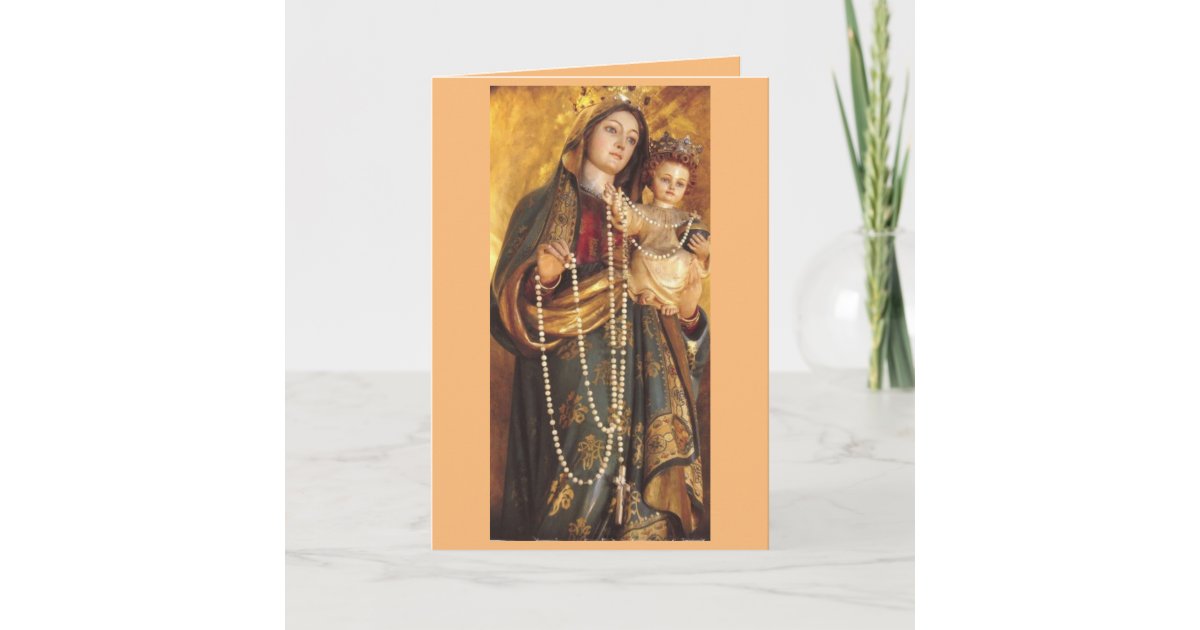 Our Lady of the Rosary Card | Zazzle