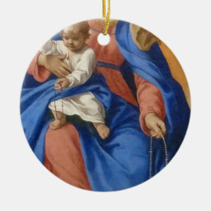 Our Lady Of The Rosary Ceramic Ornament