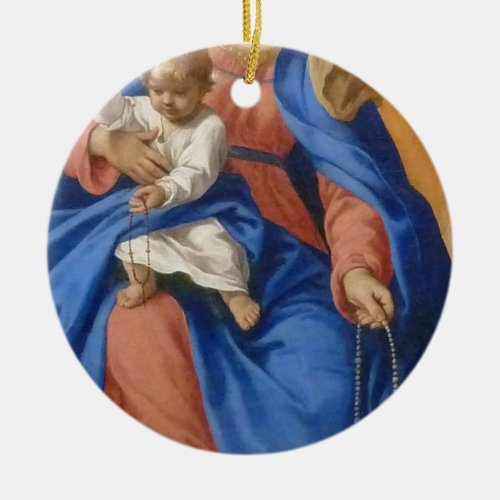 Our Lady Of The Rosary Ceramic Ornament