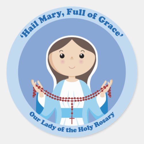 Our Lady of the Rosary Classic Round Sticker