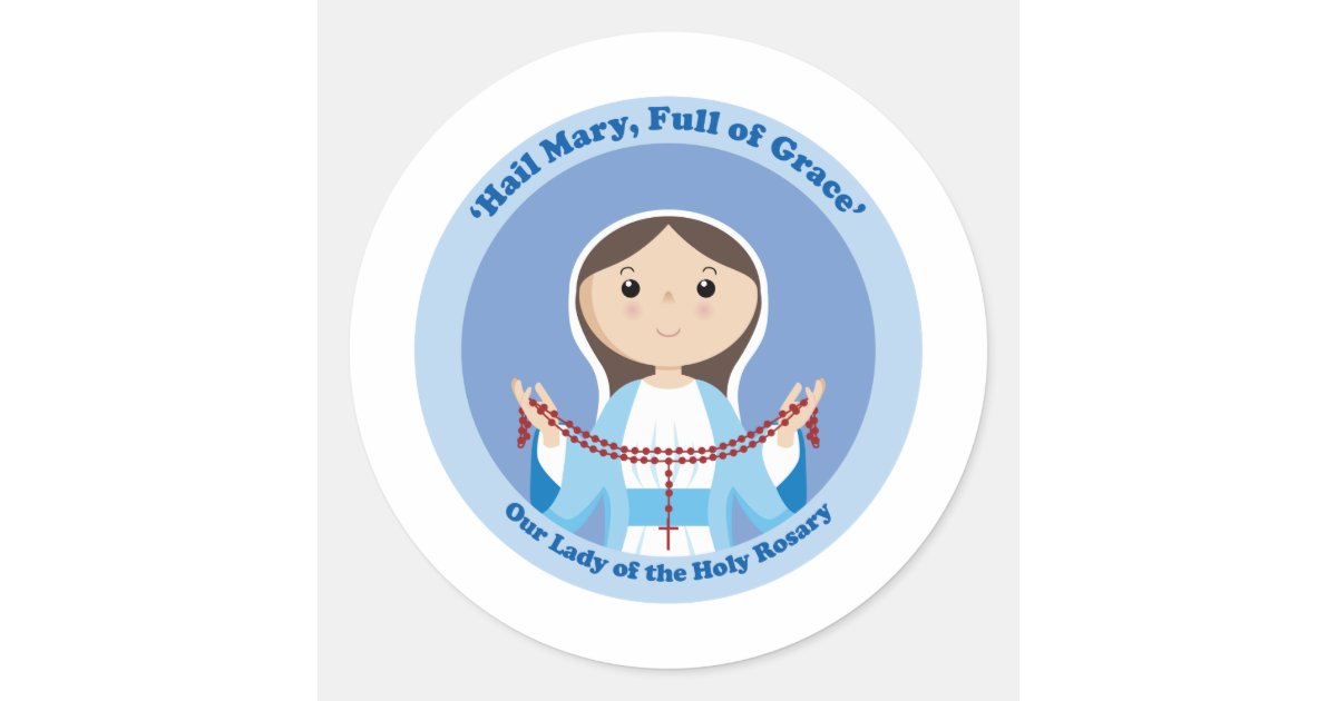 Our Lady of the Rosary Classic Round Sticker | Zazzle