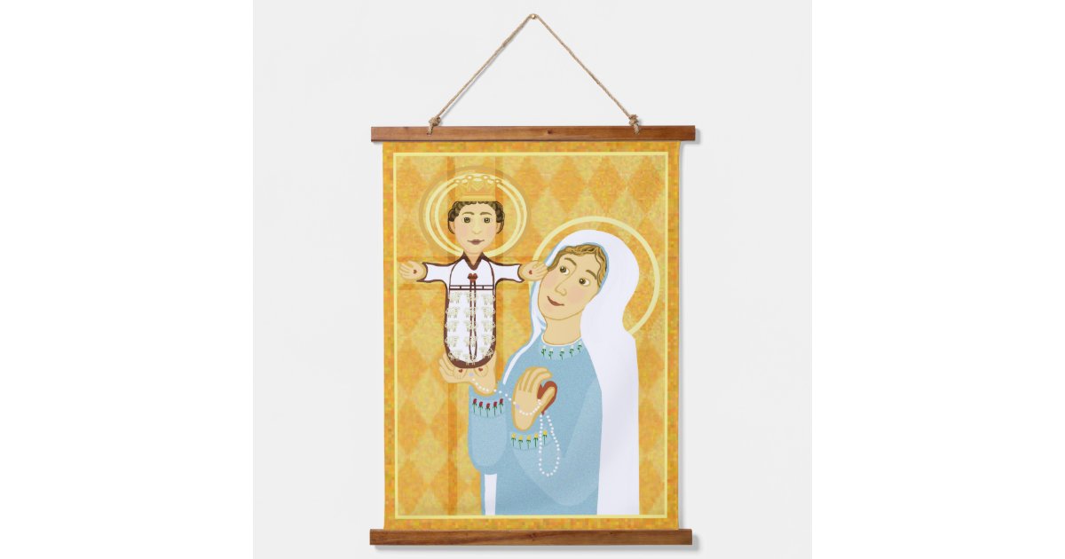 Our Lady of the Rosary Hanging Tapestry | Zazzle