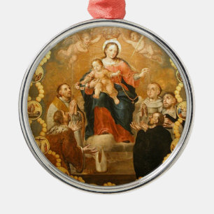 OUR LADY OF THE ROSARY METAL ORNAMENT
