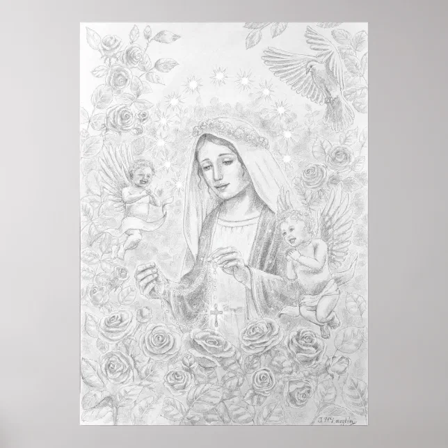 Our Lady of the Rosary Poster | Zazzle