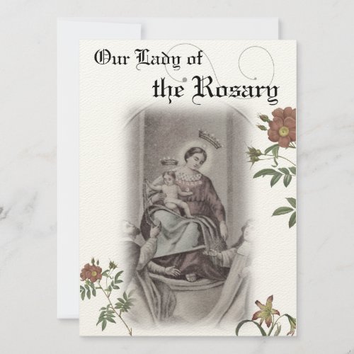 Our Lady of the Rosary Prayer card