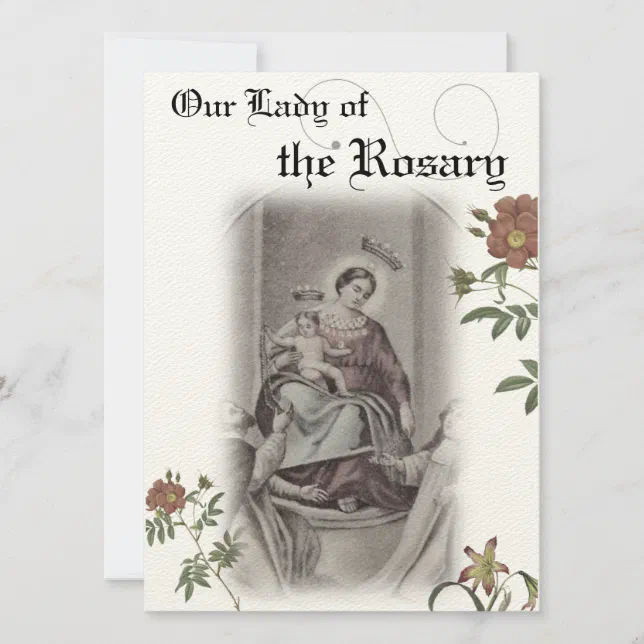 Our Lady of the Rosary Prayer card | Zazzle