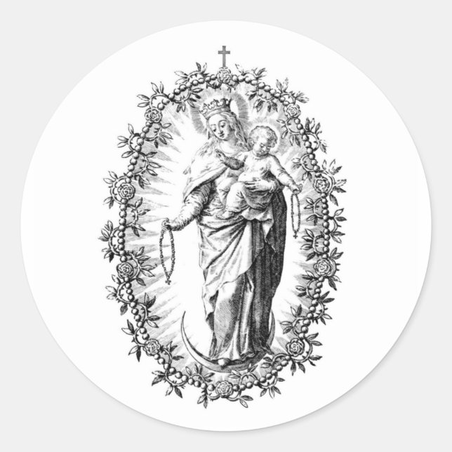 Our Lady Of The Rosary Stickers (Front)