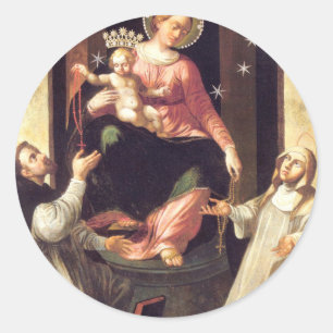 Our Lady Of The Rosary Venerated In Pompeii Classic Round Sticker