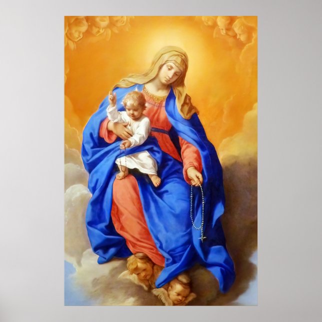 Our Lady of the Rosary Virgin Mary Mattes Poster (Front)