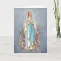 Our Lady of the Rosary w/roses