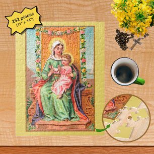 Our Lady of the Rosary with Christ Child Jigsaw Puzzle