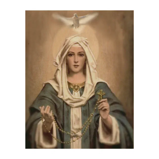 OUR LADY OF THE ROSARY WOOD WALL ART | Zazzle