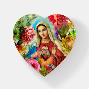 Our Lady of the Roses Simple Paperweight