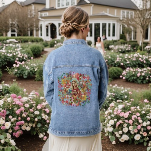 Our Lady of the Roses Vintage Denim Jacket