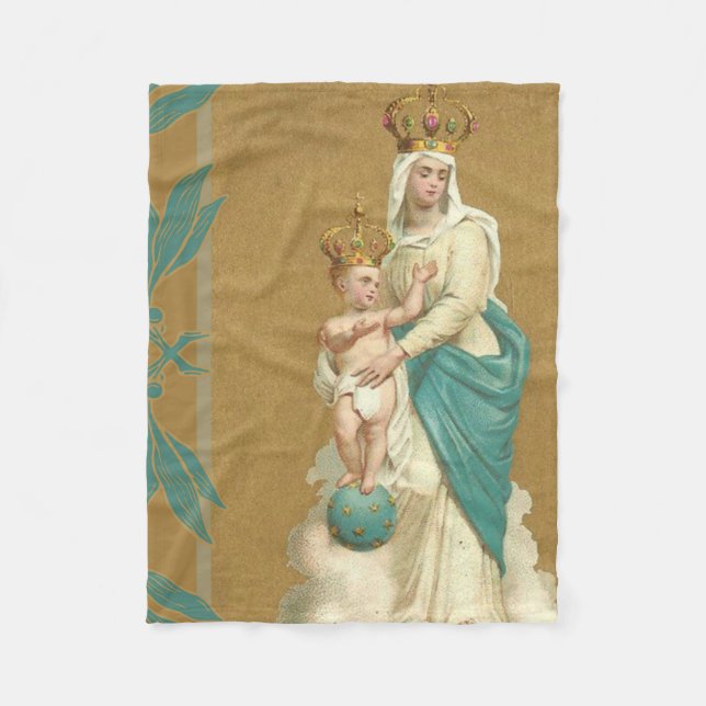 Our Lady of Victory Child Jesus Fleece Blanket (Front)