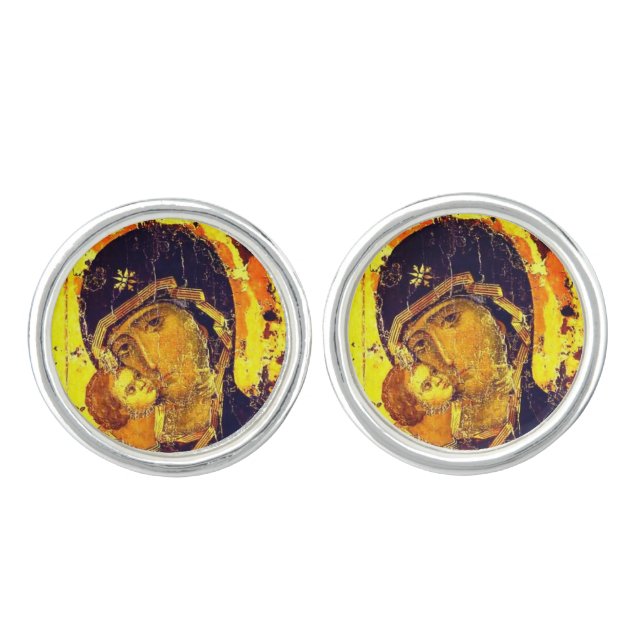Our Lady of Vladimir Cufflinks (Front)