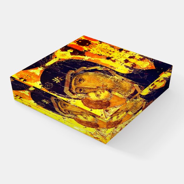 Our Lady of Vladimir Paperweight (Angled)