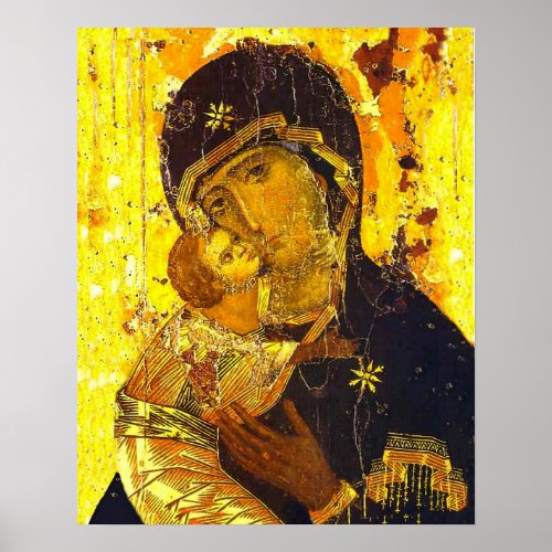 Our Lady of Vladimir Virgin Mary Icon Poster