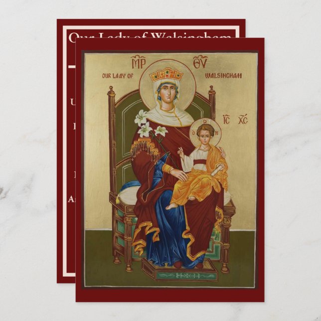 Our Lady of Walsingham prayer card (Front/Back)