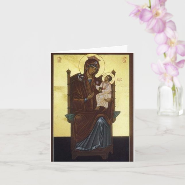 Our Lady Of Walsingham - The Theotokos  Card (Orchid)