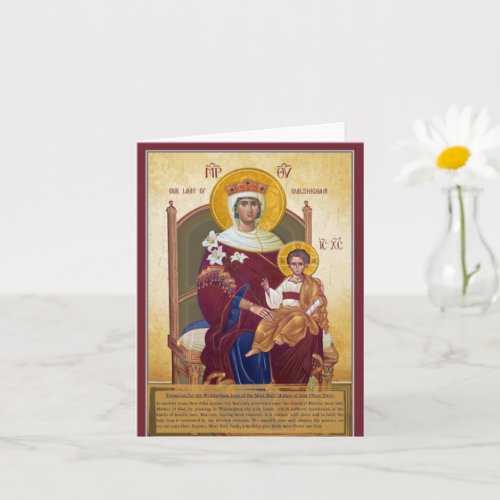 Our Lady Of Walsingham With Troparion Tone Two   Card
