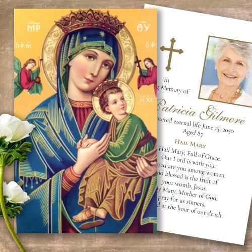 Our Lady Perpetual Help Loss Prayer Sympathy Cards