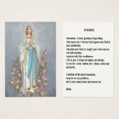 Our Lady Rosary Lourdes Memorare Prayer Holy Card (Front & Back)