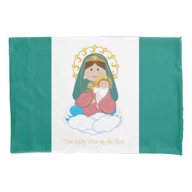Our Lady Star of the Sea Pillow Case (Front)