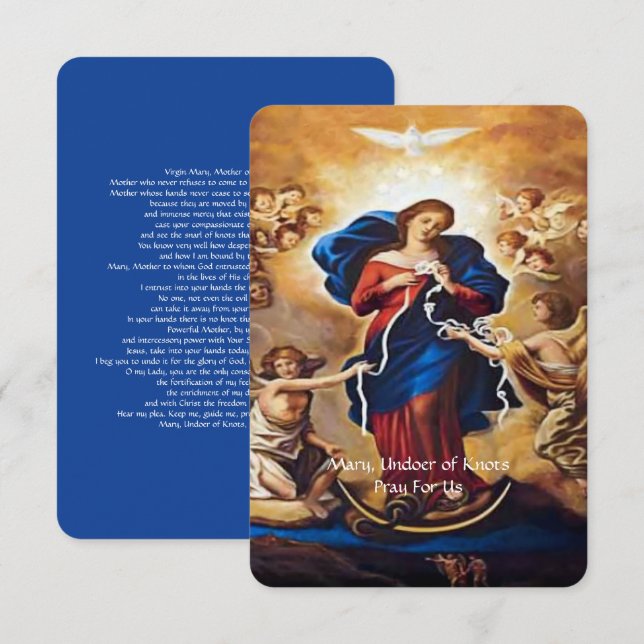 Our Lady Undoer of Knots Prayer Enclosure Card (Front/Back)